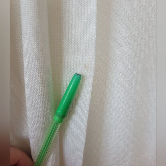 Liz Claiborne Career Longline Cardigan Sweater White Cozy Knit Loungewear Large - Picture 9 of 10